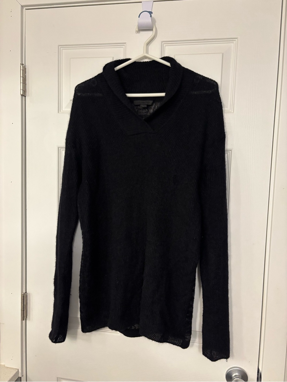 Alexander Wang Black V-Neck Slim Knit Sweater